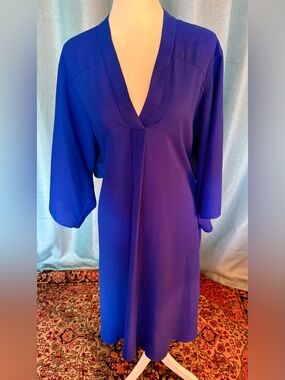 Tome NYC Women’s V-Neck Midi Kimono Dress in Royal Blue